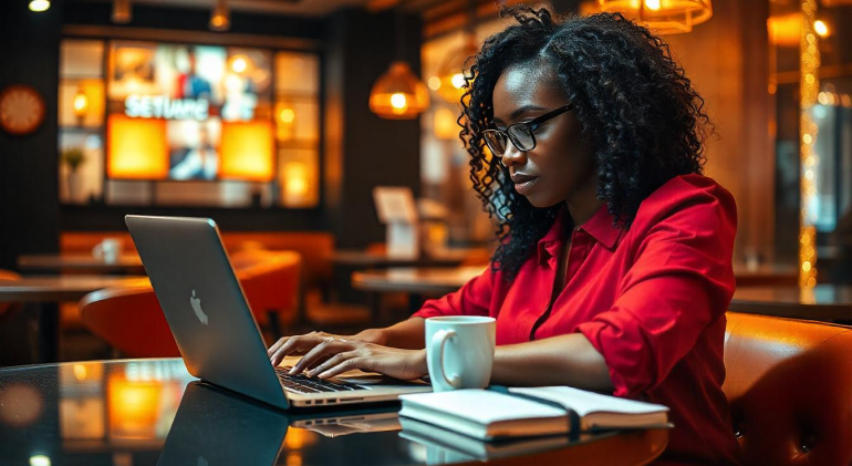 lady doing webdesign in Kikuyu town